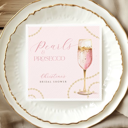 Serviette En Papier Perles Prosecco Rose Gold Mariage