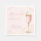 Serviette En Papier Perles Prosecco Rose Gold Mariage (Devant)