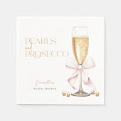 Serviette En Papier Perles roses et bow de prosecco pour la douche de (Devant)