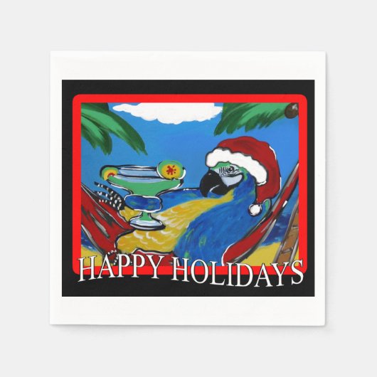 SERVIETTE EN PAPIER PERROQUET DE FÊTE (Devant)