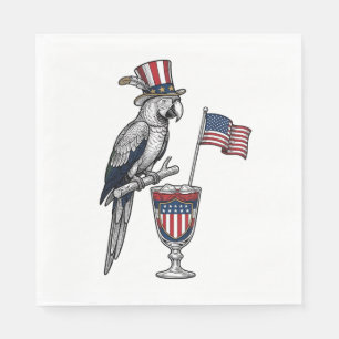 Serviette En Papier Perroquet Patriotique Cocktail Design Vectoriel Vi