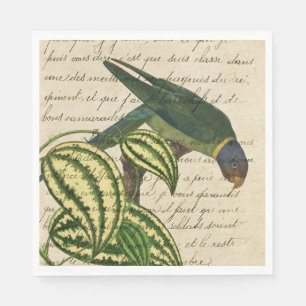Serviette En Papier Perroquet tropical vintage