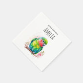 Serviette En Papier Perroquet vert - Bébé mignon Anniversaire (Coin)