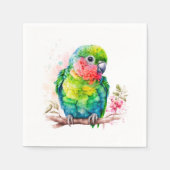 Serviette En Papier Perroquet vert - Bébé mignon oiseau (Devant)