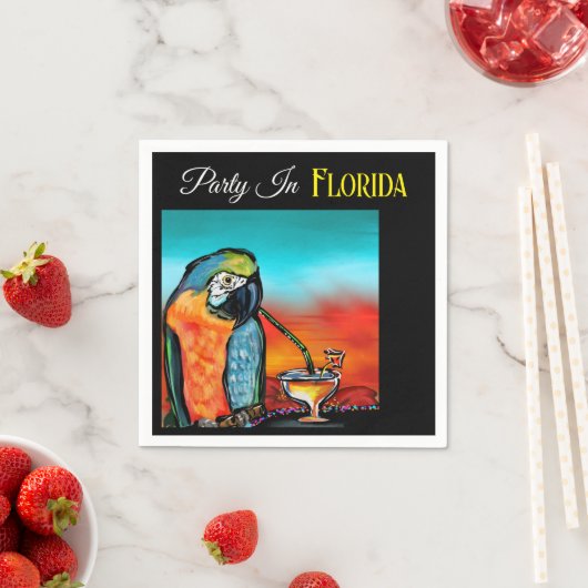 Serviette En Papier Perroquets (En situation)