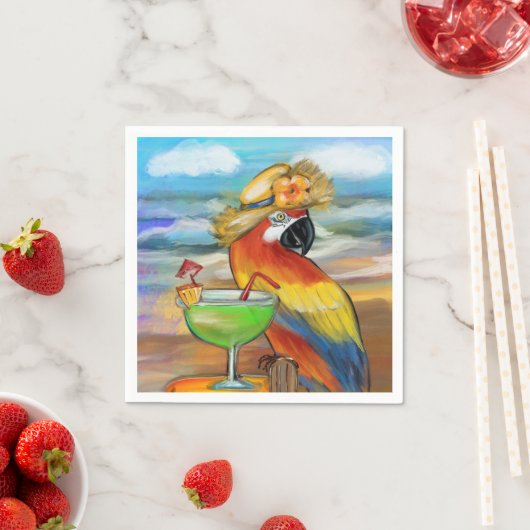 Serviette En Papier Perroquets (En situation)