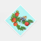 Serviette En Papier perroquets amoureux (Coin)