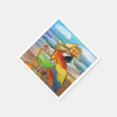 Serviette En Papier Perroquets de fête (Coin)