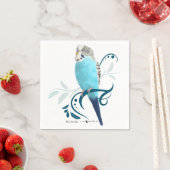 Serviette En Papier Perruche bleue (En situation)