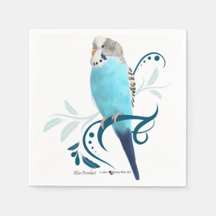 Serviette En Papier Perruche bleue