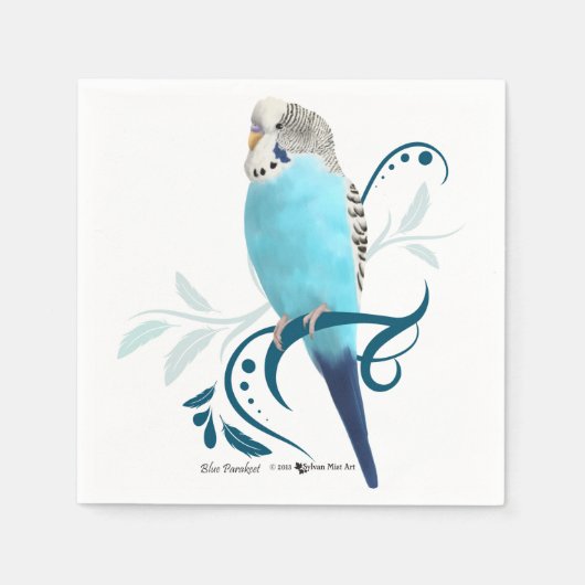 Serviette En Papier Perruche bleue (Devant)