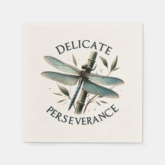 Serviette En Papier Persévérance délicate - libellule artistique (Devant)