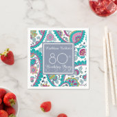Serviette En Papier Persian Boteh Paisley 80e Anniversaire Document de (En situation)