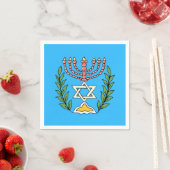 Serviette En Papier Persian Magen David Menorah (En situation)