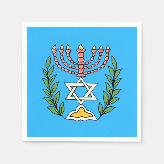 Serviette En Papier Persian Magen David Menorah (Devant)