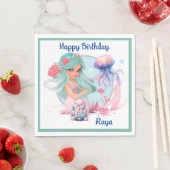 Serviette En Papier Personalize Mermaid Party  (En situation)