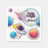 Serviette En Papier Personalized Astronaut & Planets Party Napkins (Devant)
