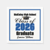 Serviette En Papier Personalized Blue Class of 2026 Graduation Party (Devant)