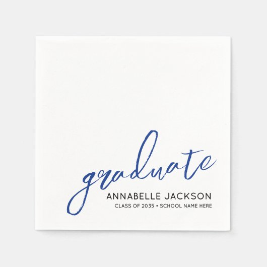 Serviette En Papier Personalized Blue Graduation Napkins (Devant)