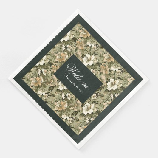 Serviette En Papier Personalized Botanical Napkins Lux Gold Accent (Coin)
