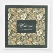 Serviette En Papier Personalized Botanical Napkins Lux Gold Accent (Devant)