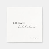 Serviette En Papier Personalized Bridal Shower Napkins | Minimalist (Devant)