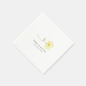 Serviette En Papier Personalized Butter Yellow Ivory Floral Wedding (Coin)