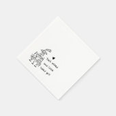 Serviette En Papier Personalized Champagne Glass Tower Wedding Napkins (Coin)