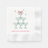 Serviette En Papier Personalized Champagne Retro Christmas Cocktail (Devant)