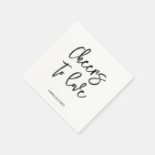Serviette En Papier Personalized Cheers Wedding Rustic Hand lettering  (Coin)