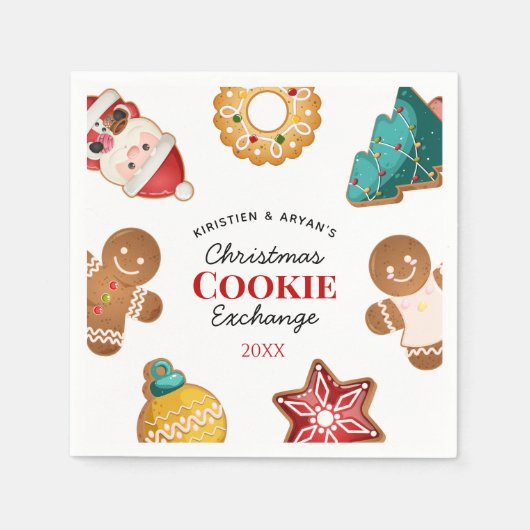 Serviette En Papier Personalized Christmas Cookie Exchange Gingerbread (Devant)