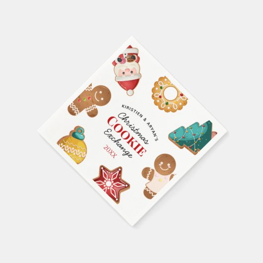 Serviette En Papier Personalized Christmas Cookie Exchange Gingerbread (Coin)