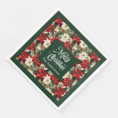 Serviette En Papier Personalized Christmas Napkins Classic Floral Look (Coin)