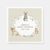 Serviette En Papier Personalized Cute Bunny Rabbit Baby Shower (Devant)