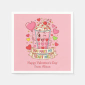 Serviette En Papier Personalized Cute Milkshake Classroom Valentine (Devant)