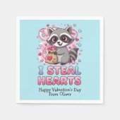 Serviette En Papier Personalized Cute Raccoon Classroom Valentine (Devant)