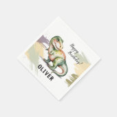 Serviette En Papier Personalized Dinosaur Kids Birthday Party (Coin)