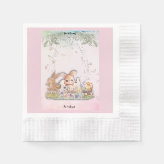 Serviette En Papier Personalized Easter Brunch Paper Napkins (Devant)
