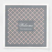 Serviette En Papier Personalized Elegant Napkins Coral Grey Aesthetic (Devant)