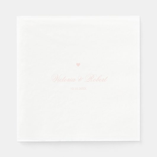 Serviette En Papier Personalized Elegant Script Pink Heart (Devant)