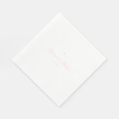 Serviette En Papier Personalized Elegant Script Pink Heart (Coin)