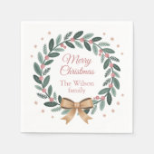 Serviette En Papier Personalized Family Christmas Wreath (Devant)