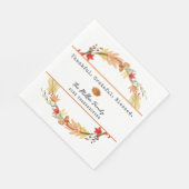 Serviette En Papier Personalized Family Name Custom Fall Thanksgiving (Coin)