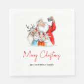 Serviette En Papier Personalized Funny Santa Christmas Dinner Napkins (Devant)