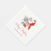 Serviette En Papier Personalized Funny Santa Christmas Dinner Napkins (Coin)