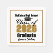 Serviette En Papier Personalized Gold Class of 2026 Graduation Party (Devant)