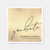 Serviette En Papier Personalized Gold Graduation (Devant)