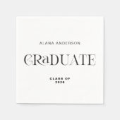 Serviette En Papier Personalized Graduation Modern Minimal Elegant (Devant)