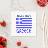 Serviette En Papier Personalized Greece Flag Name Paper (En situation)