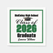 Serviette En Papier Personalized Green Class of 2026 Graduation Party (Devant)